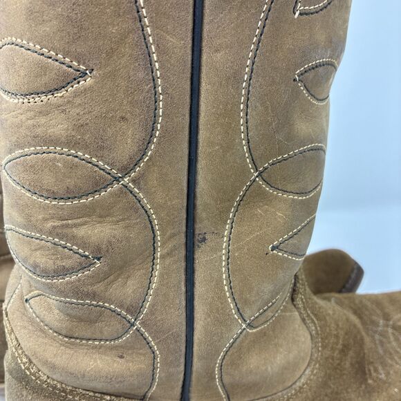 VTG 70s Texas Boot Co Boots, Two Tone Brown Suede & Leather Size 9D, Style 6966 main image 15